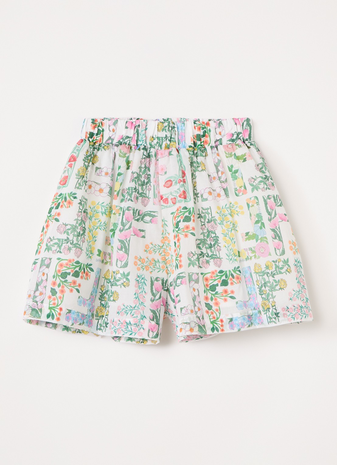 Fendi Loose fit korte broek met bloemenprint - voorkant gebroken wit