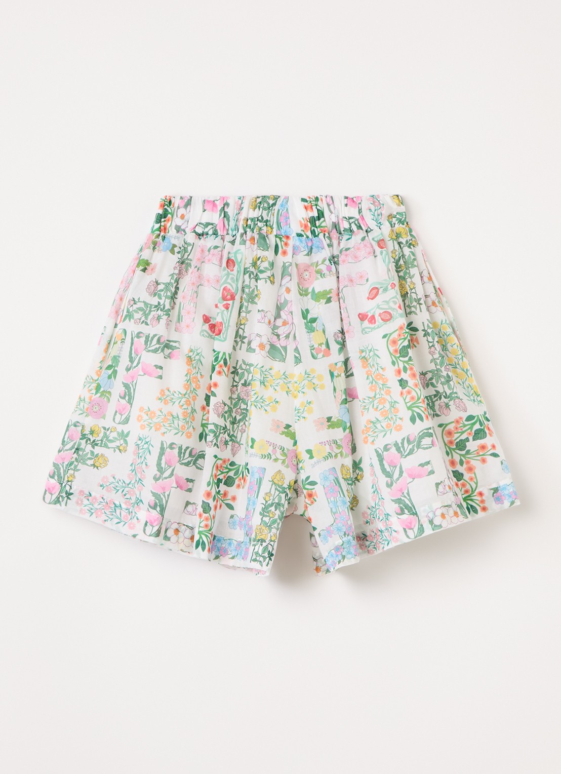 Fendi Loose fit korte broek met bloemenprint - voorkant 2 gebroken wit