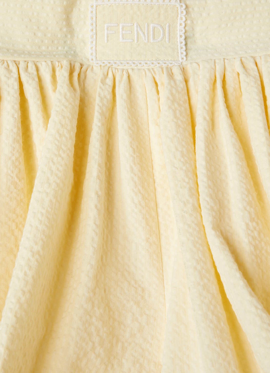 Fendi Loose fit korte broek met logoborduring - detail lichtgeel