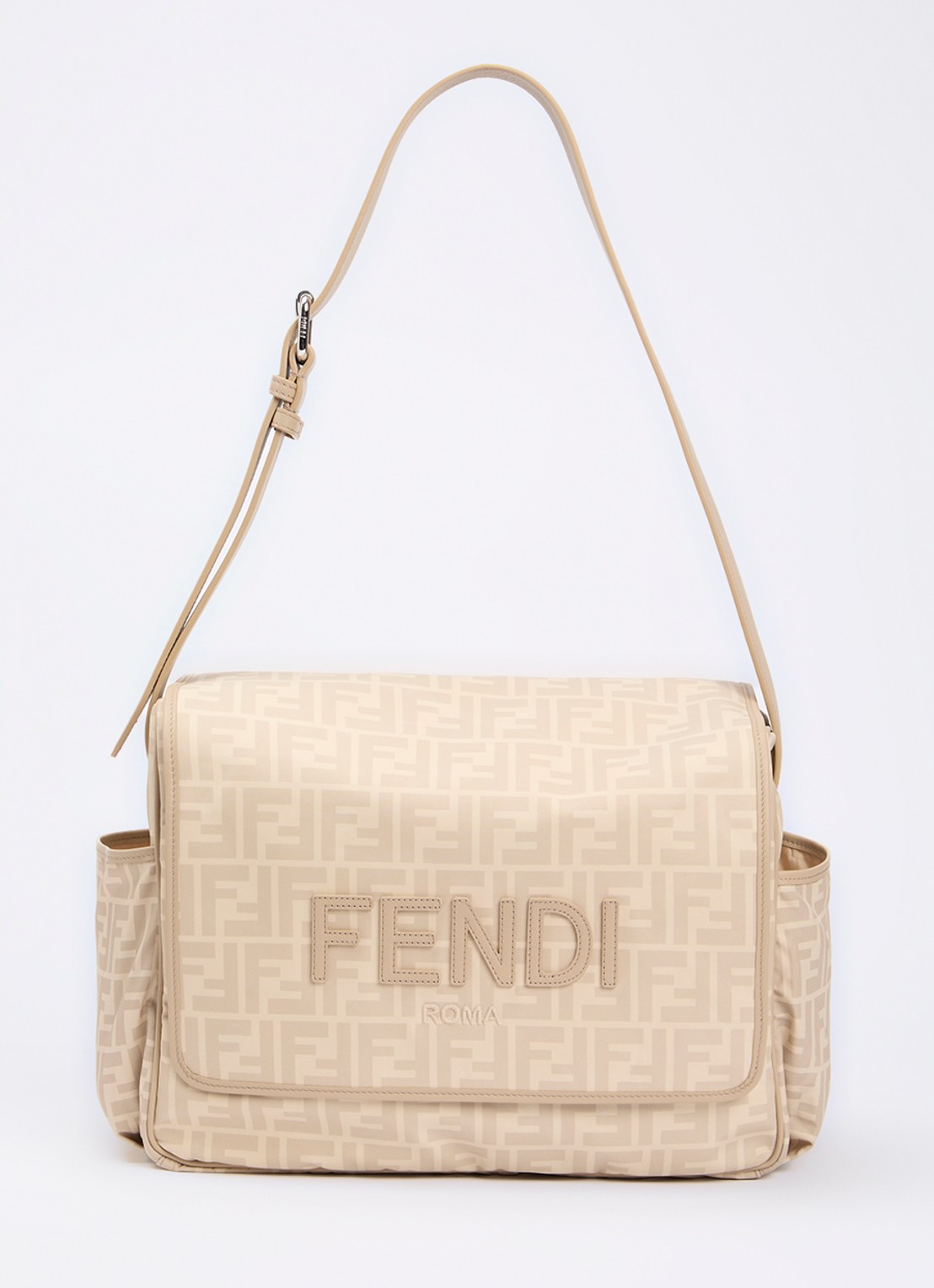 Fendi Luiertas met kalfsleren details en verschoningsmat - voorkant 5 beige