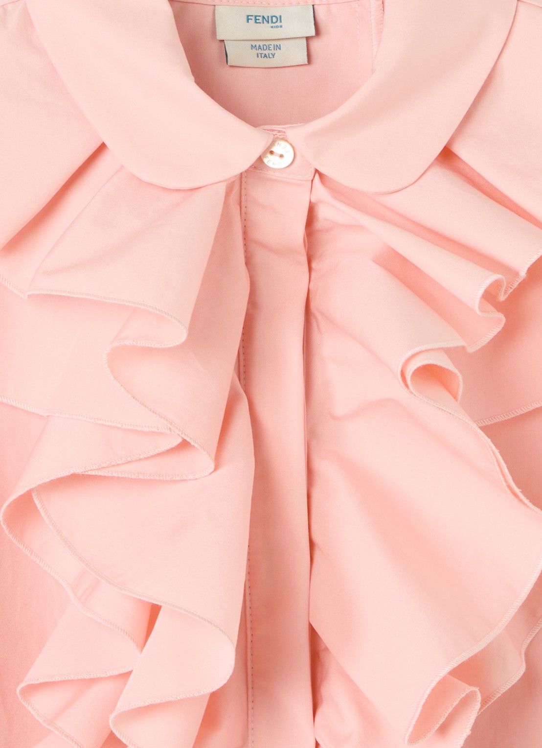 Fendi Mouwloze blousejurk met ruches - detail 3 zalmroze