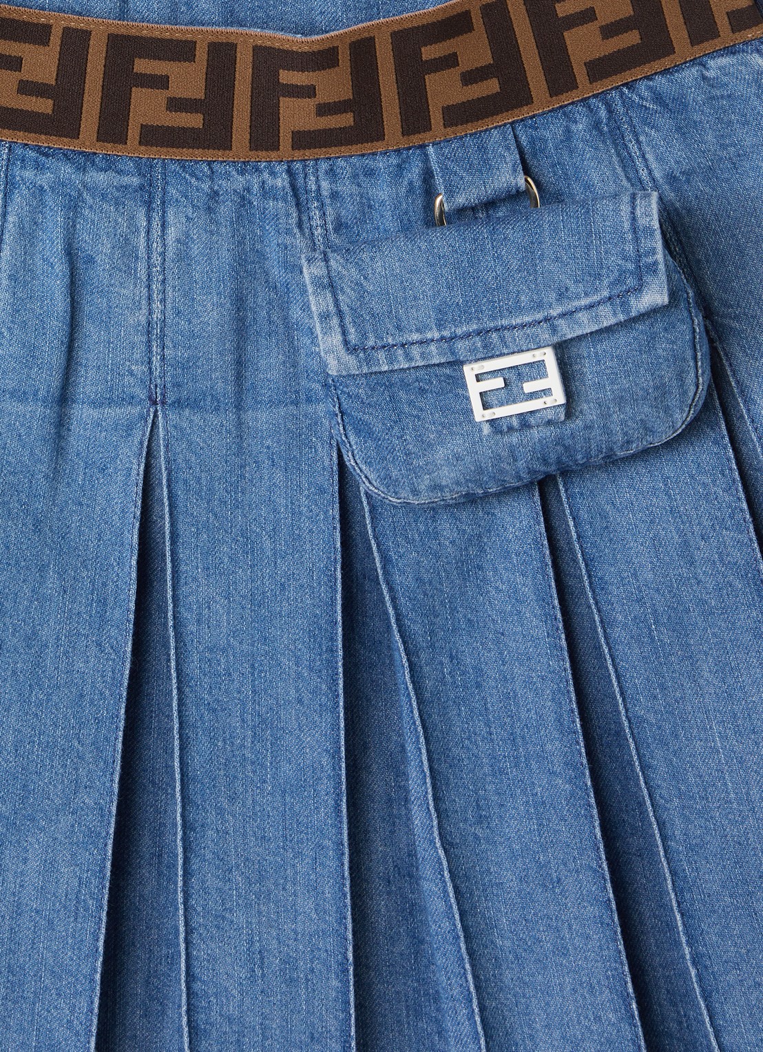 Fendi Plooirok van denim - detail jeans