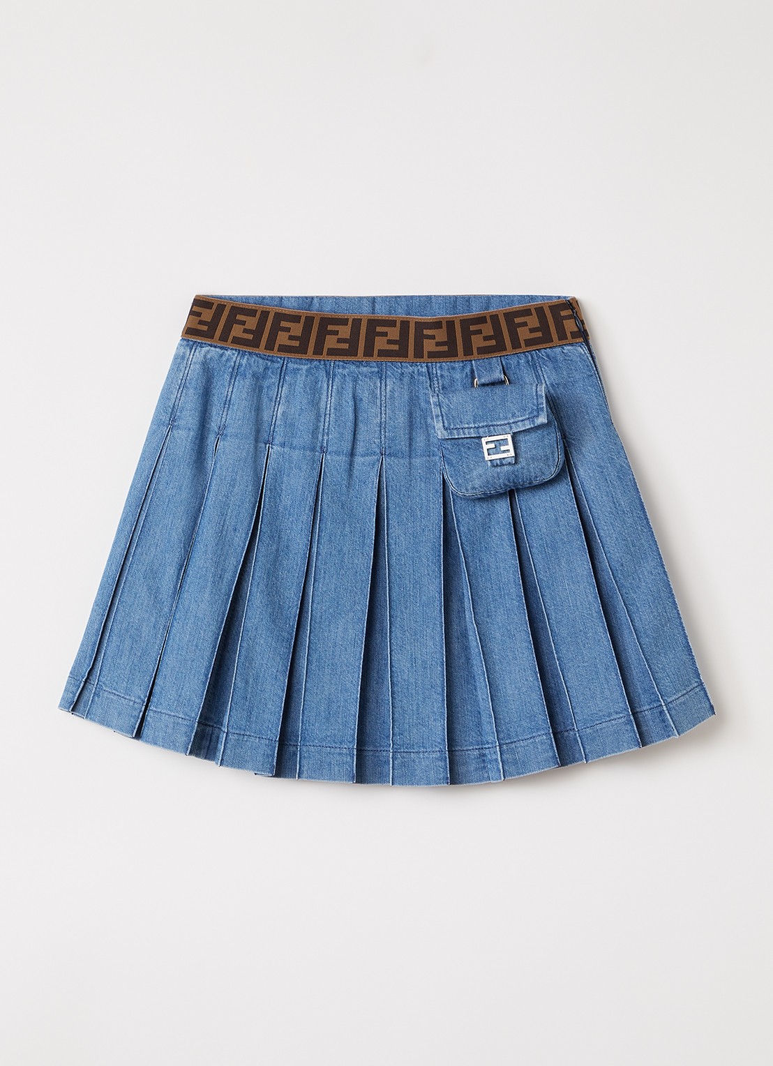 Fendi Plooirok van denim - voorkant 2 jeans