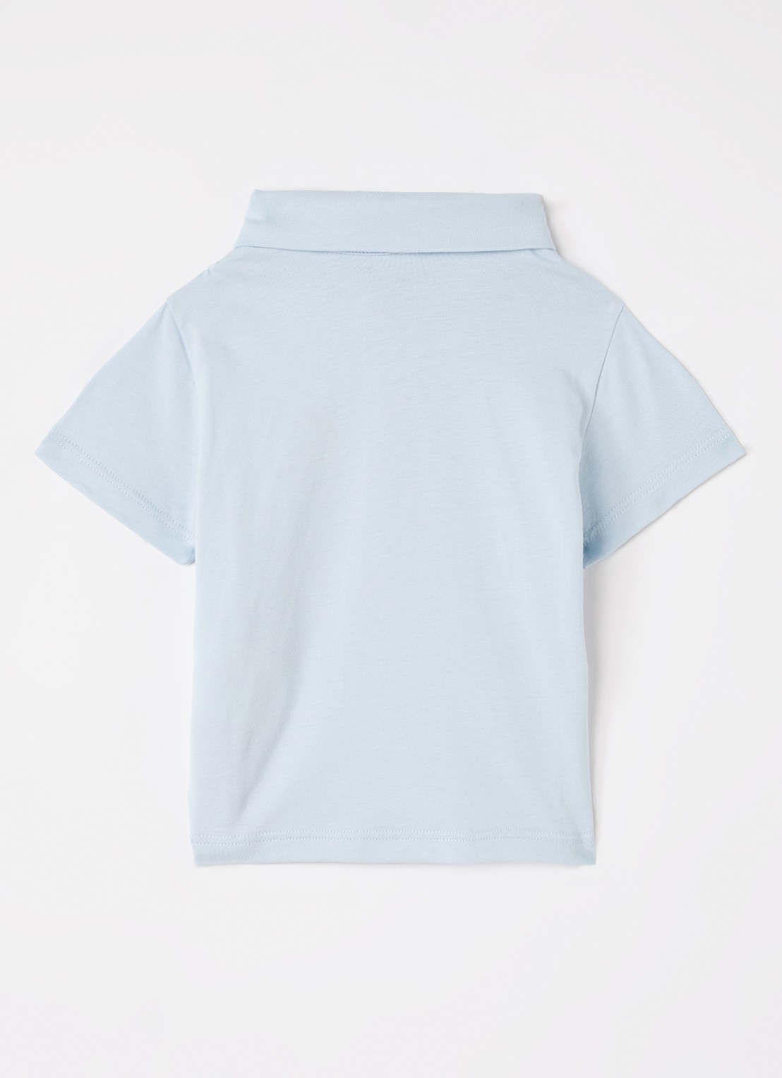 Fendi Polo met logoborduring - voorkant 2 lichtblauw