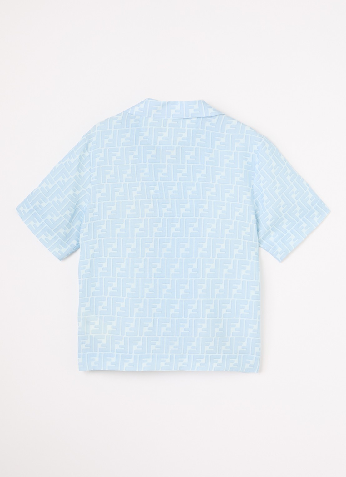 Fendi Shadow overhemd met logoprint - voorkant 2 staalblauw