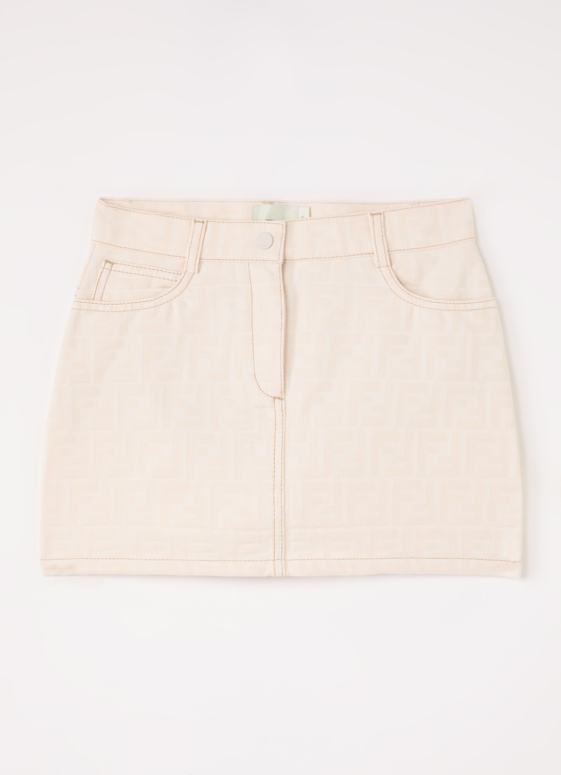 Fendi Spijkerrok met steekzakken - voorkant beige