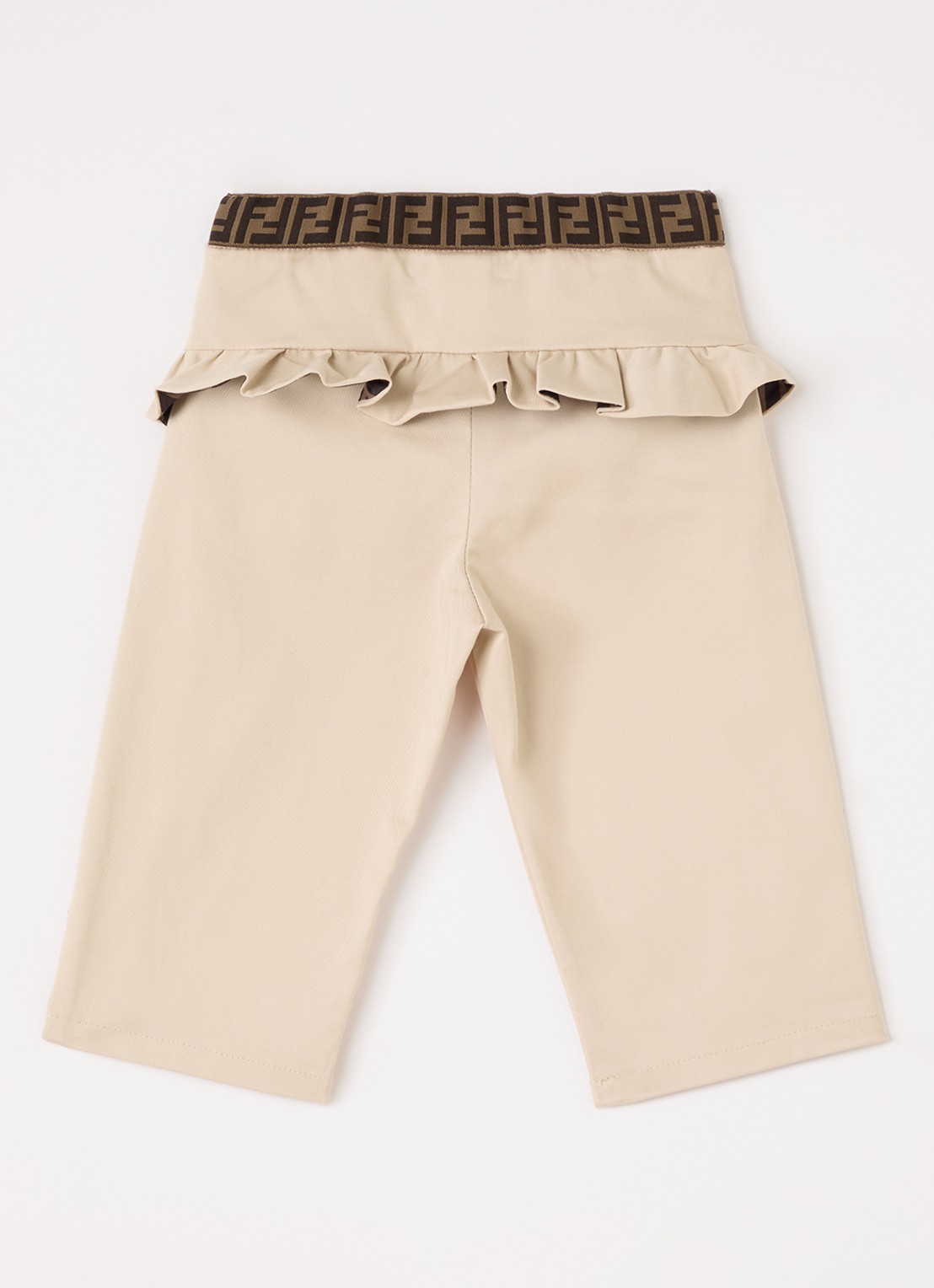 Fendi Straight fit broek met logoband - voorkant 2 ivoor