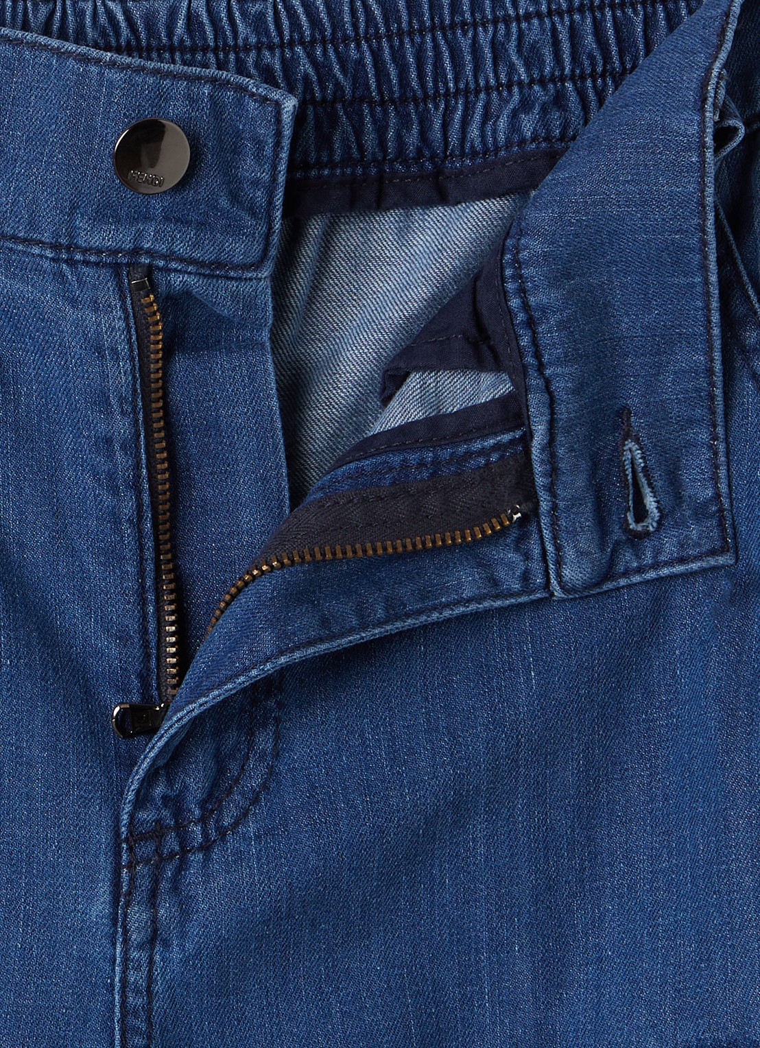 Fendi Straight leg jeans met logoprint - detail 3 indigo