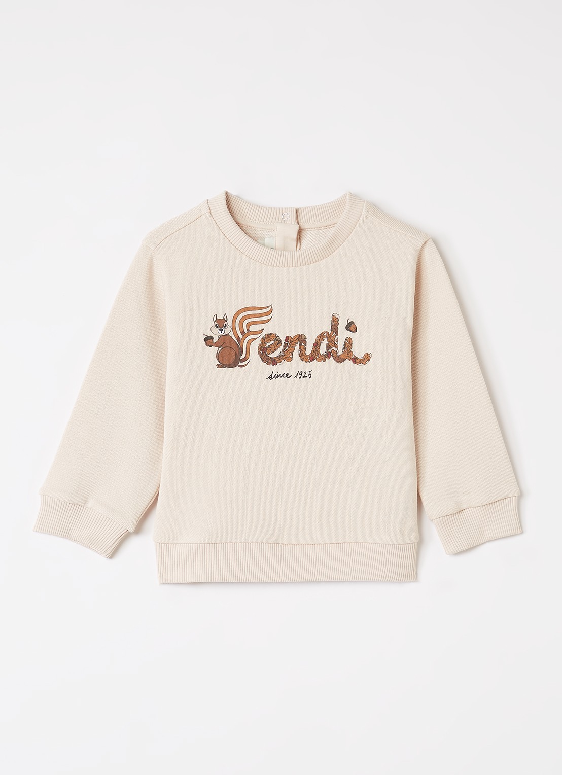 Fendi Sweater met logoprint - voorkant creme