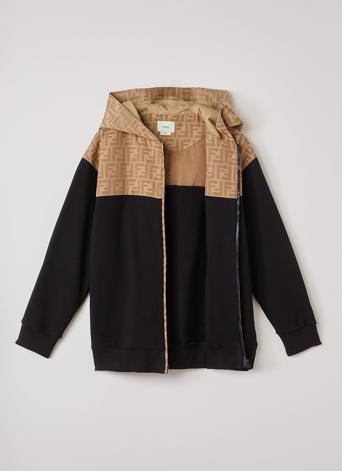 Fendi Sweatvest met logoprint - voorkant 2 zwart