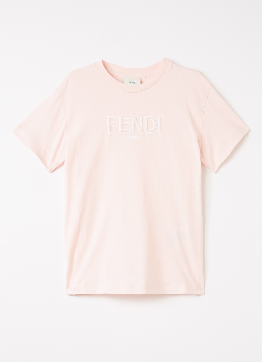 Fendi T-shirt met 3D logoprint - voorkant lichtroze