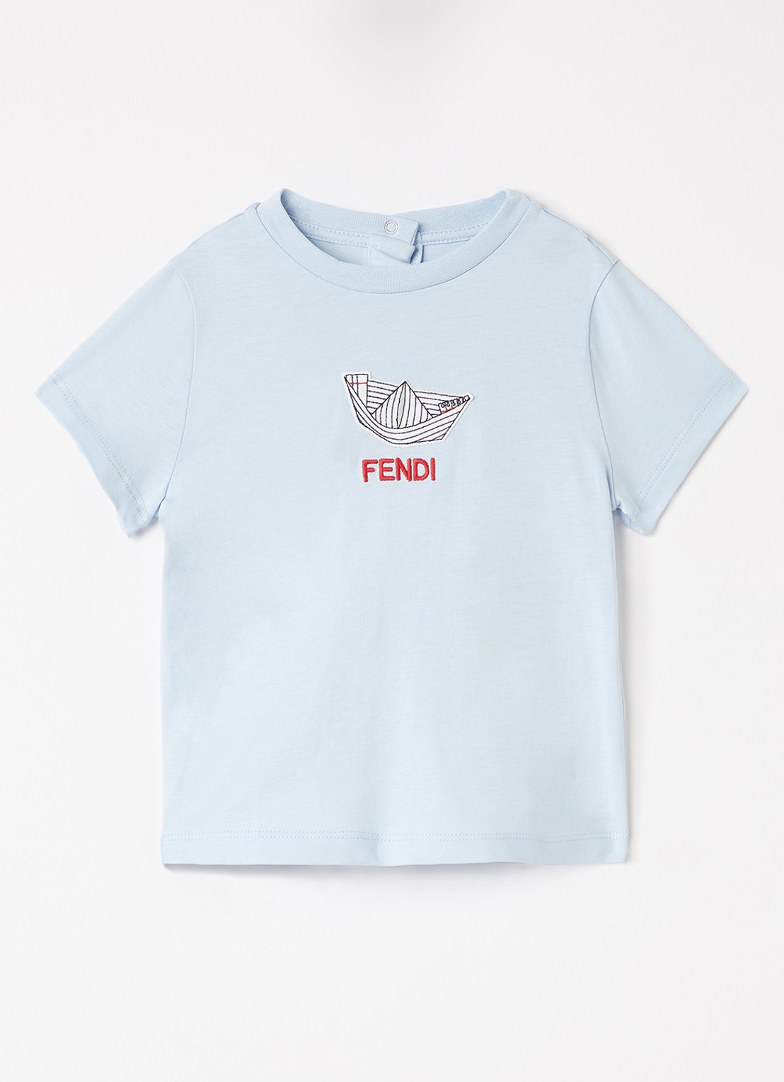 Fendi T-shirt met logo - voorkant lichtblauw