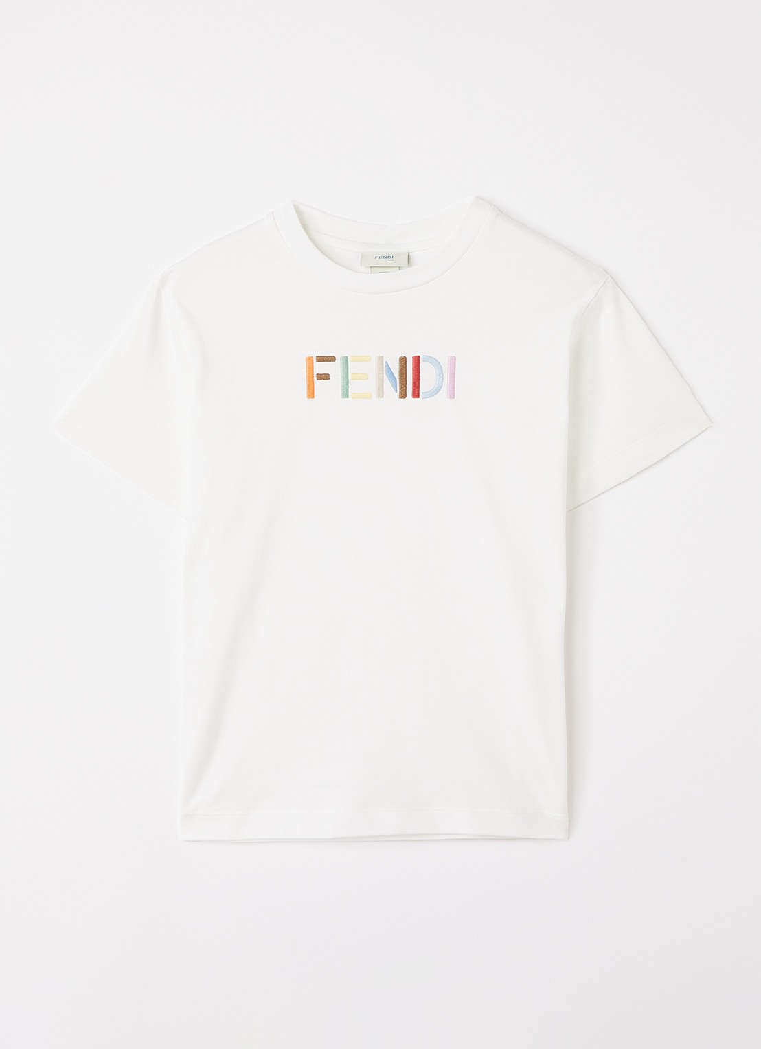 Fendi T-shirt met logoborduring - voorkant wit