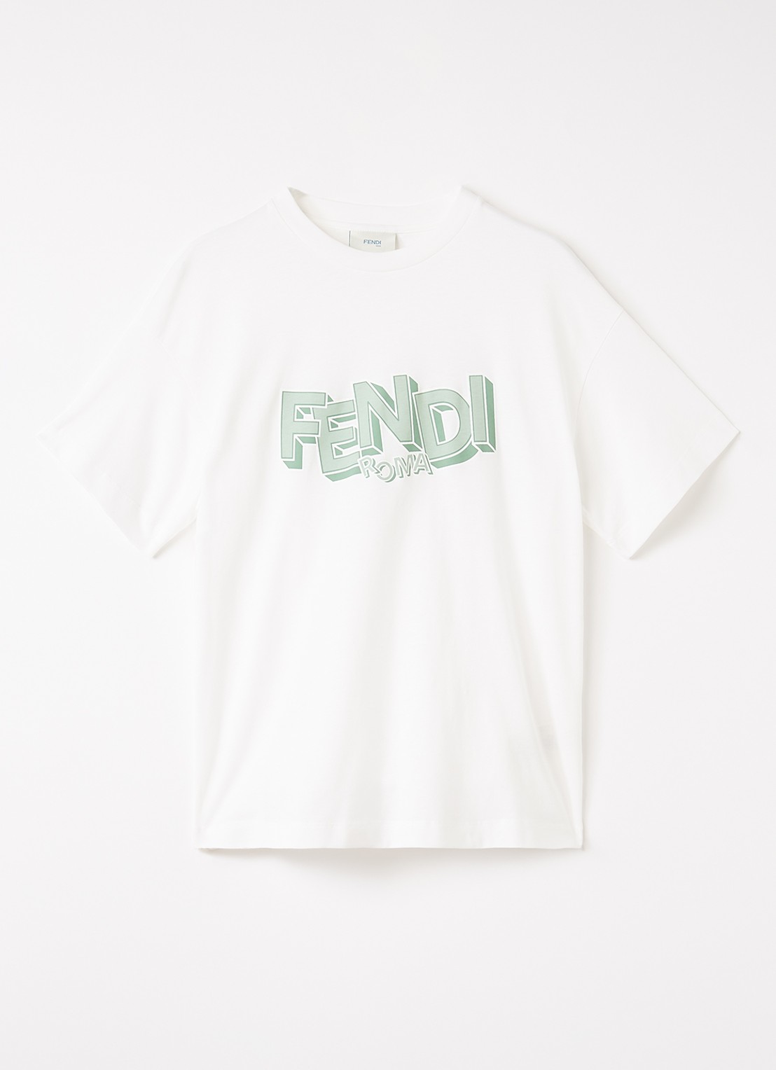 Fendi T-shirt met logoprint - voorkant groen