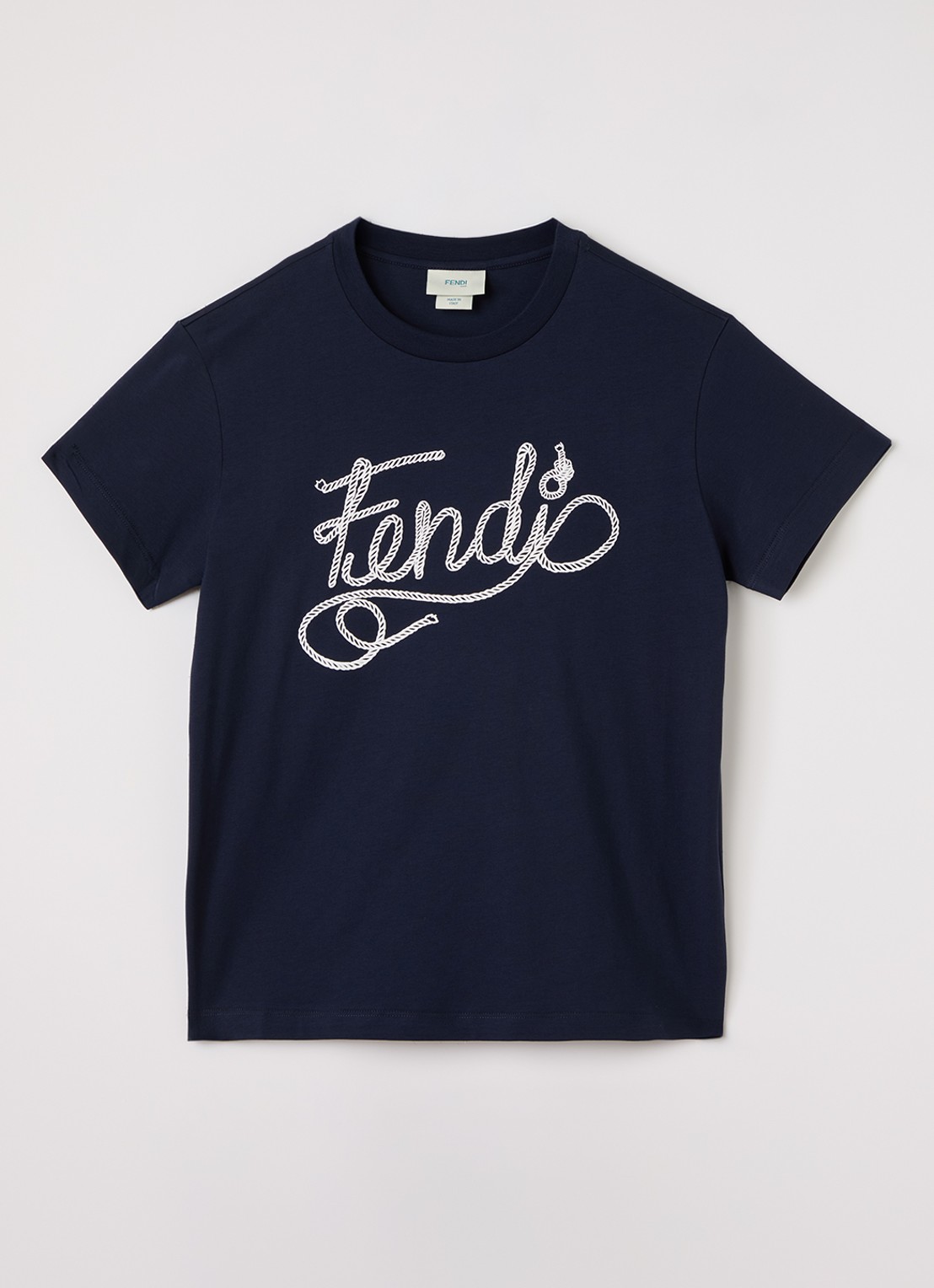Fendi T-shirt met logoprint - voorkant donkerblauw