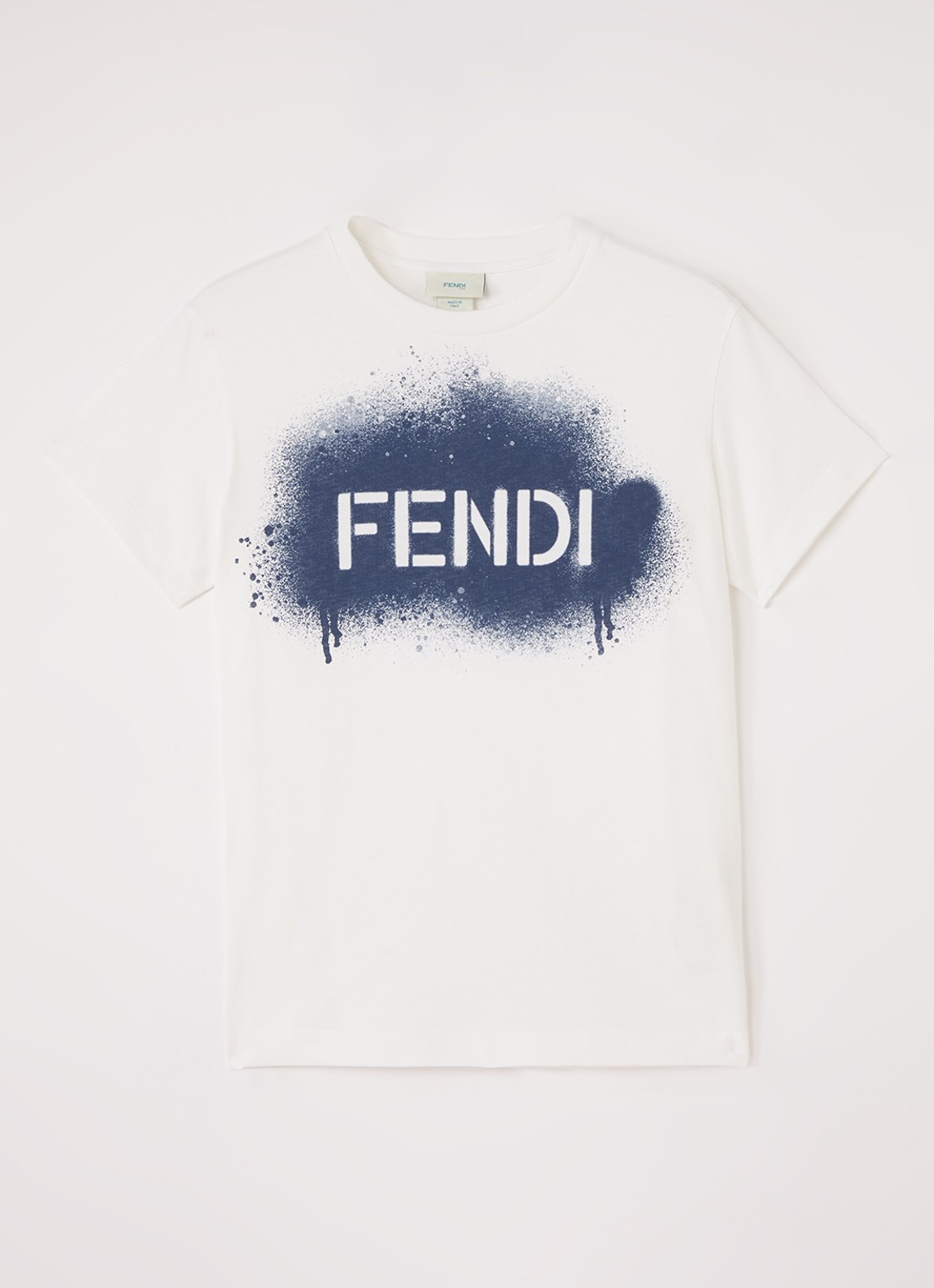 Fendi T-shirt met logoprint - voorkant gebroken wit