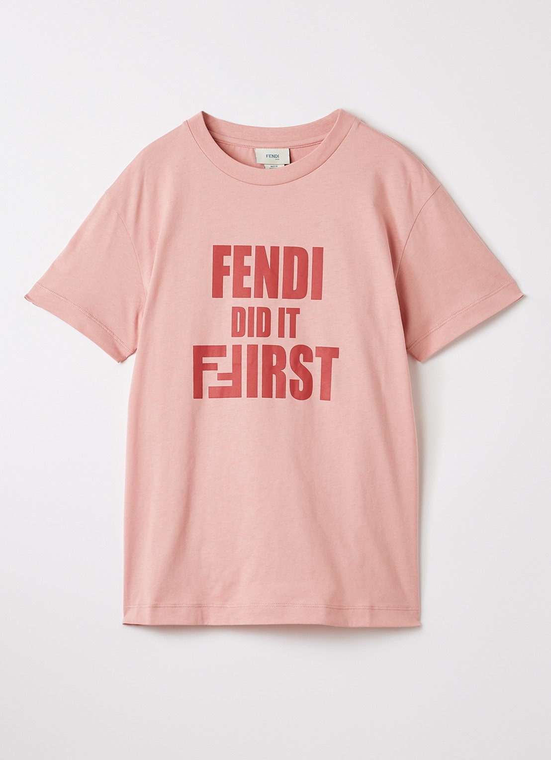 Fendi T-shirt met logoprint - voorkant roze