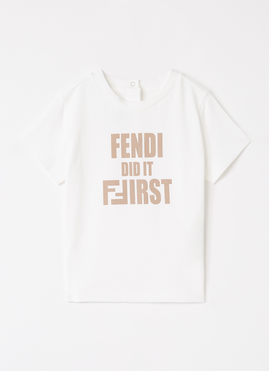 Fendi T-shirt met logoprint - voorkant gebroken wit