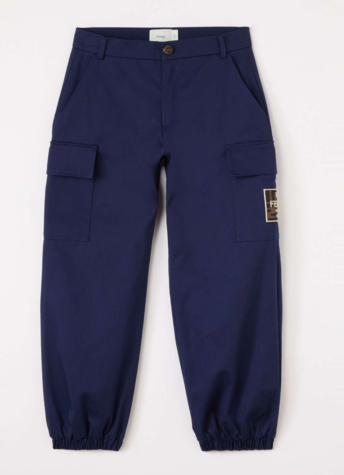 Fendi Tapered fit cargobroek met klepzakken - voorkant donkerblauw