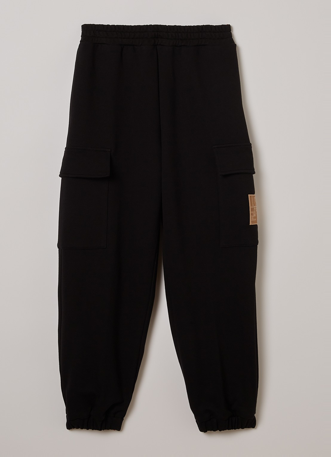 Fendi Tapered fit cargobroek met logo - voorkant zwart