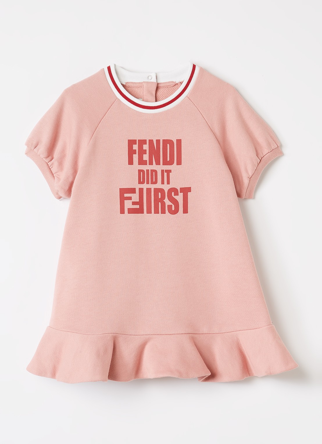 Fendi Trui jurk met logoprint - voorkant 2 roze