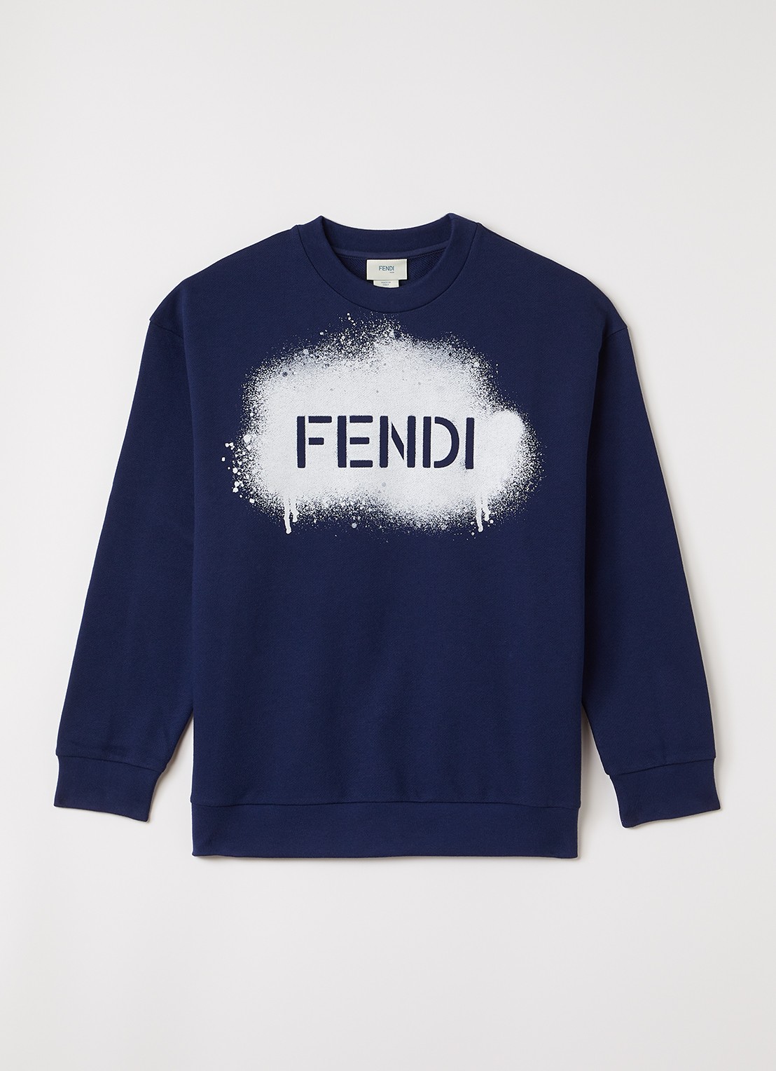 Fendi Trui met logo - voorkant donkerblauw