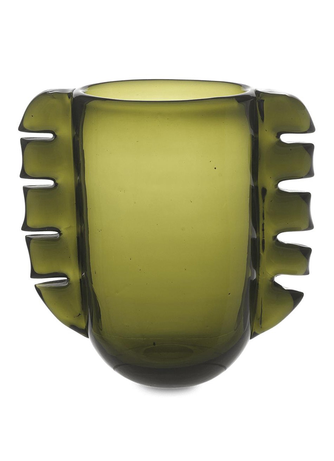 ferm LIVING Alas vaas 25 cm - voorkant 2 legergroen