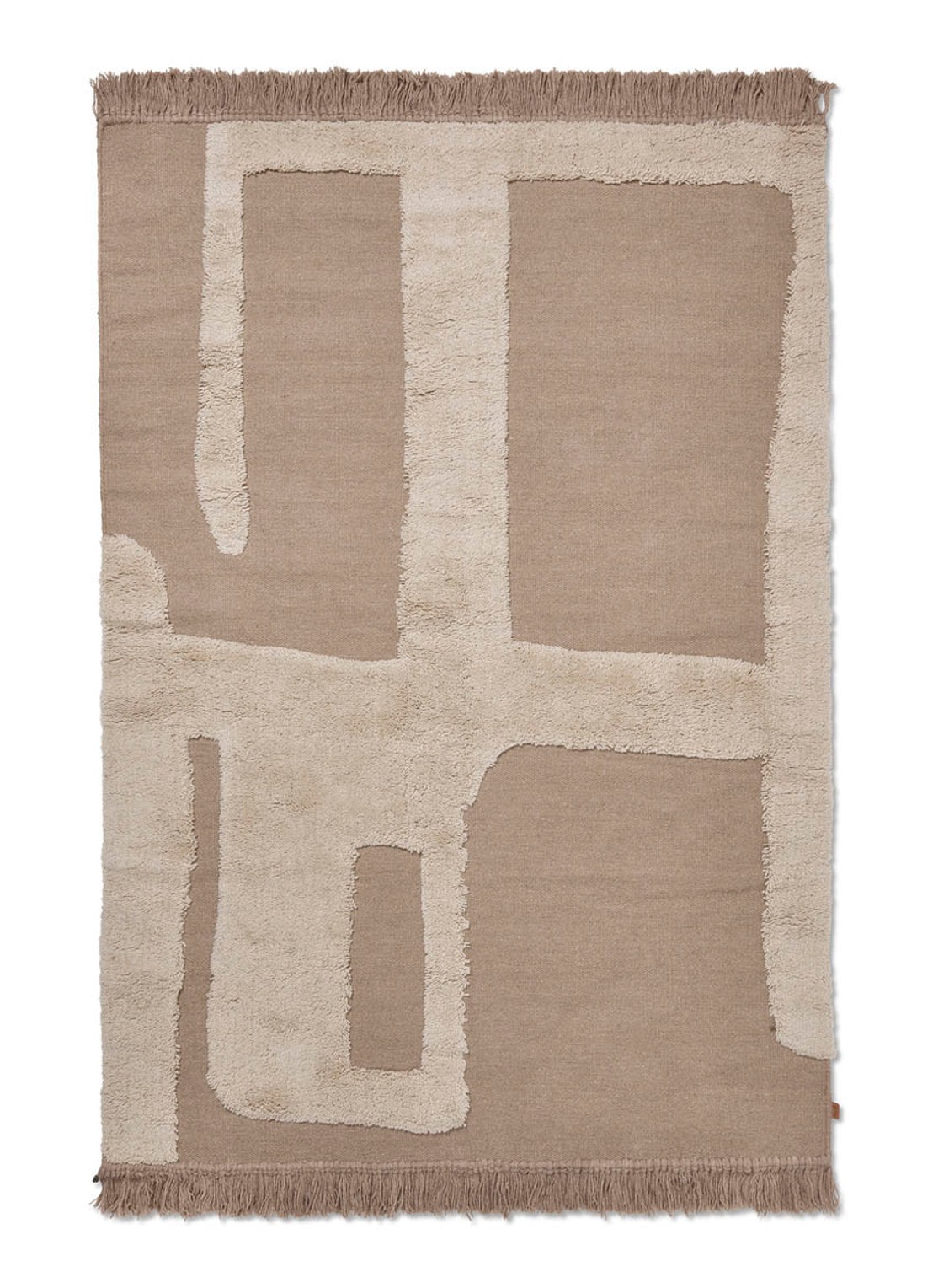 ferm LIVING Alley vloerkleed S 140 x 200 cm - voorkant 2 lichtbruin
