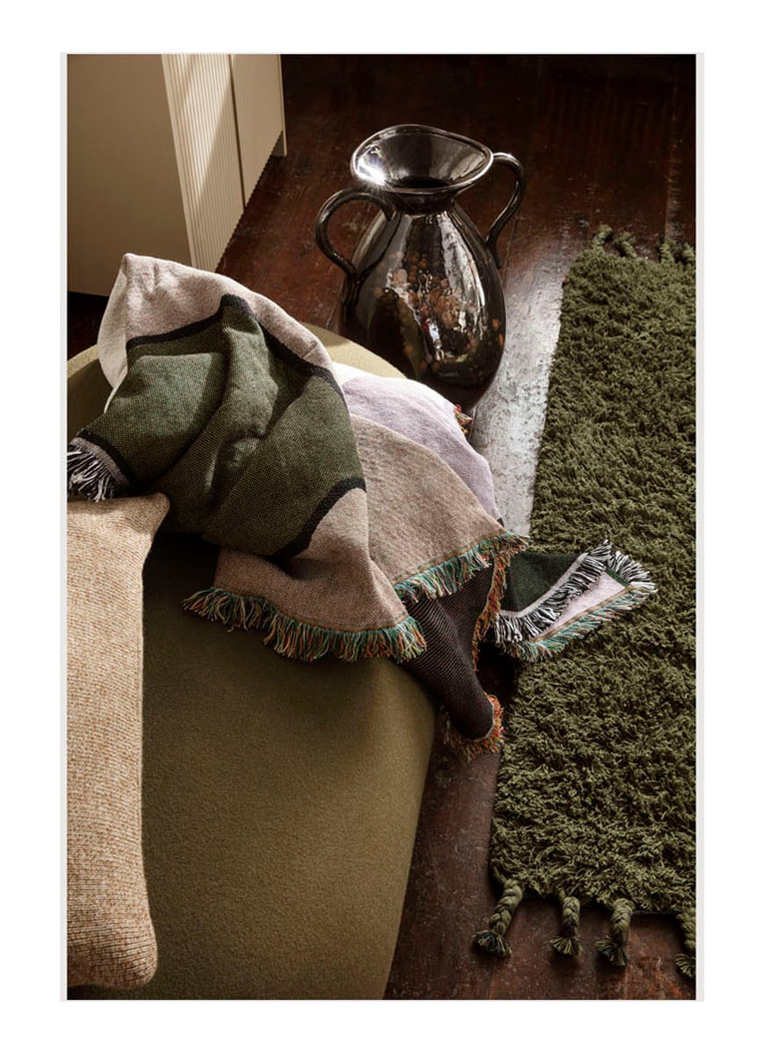ferm LIVING Ammas vloerkleed 70 x 50 cm - voorkant 3 groen