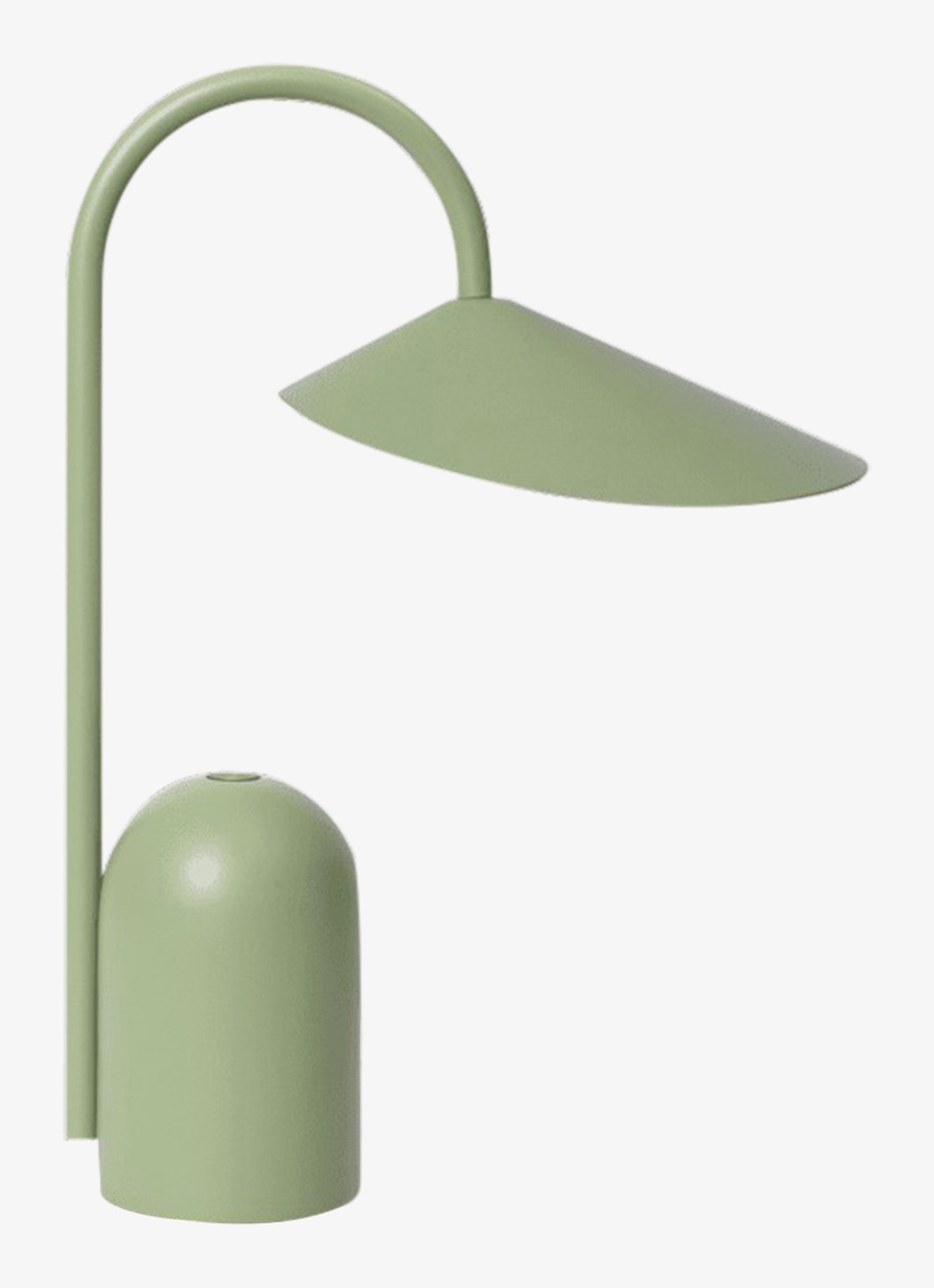 ferm LIVING Arum portable tafellamp 30 cm - voorkant lindegroen