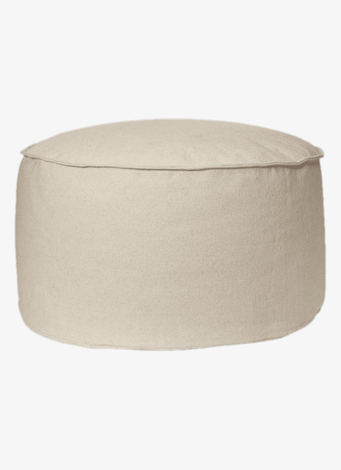 ferm LIVING Aun poef ø80 cm - voorkant gebroken wit