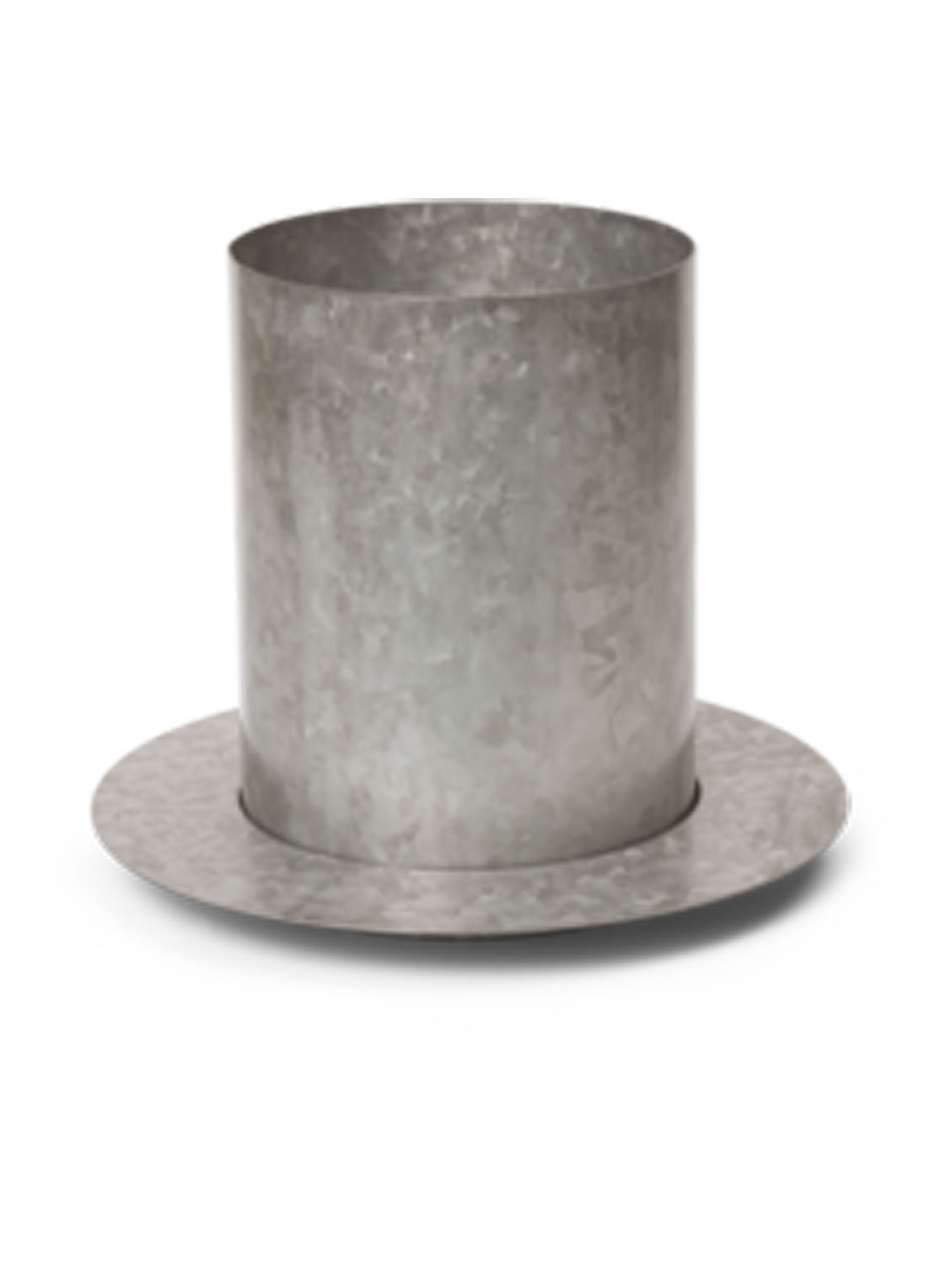 ferm LIVING Auran bloempot van ijzer voor binnen en buiten  Ø15 cm - voorkant grijs