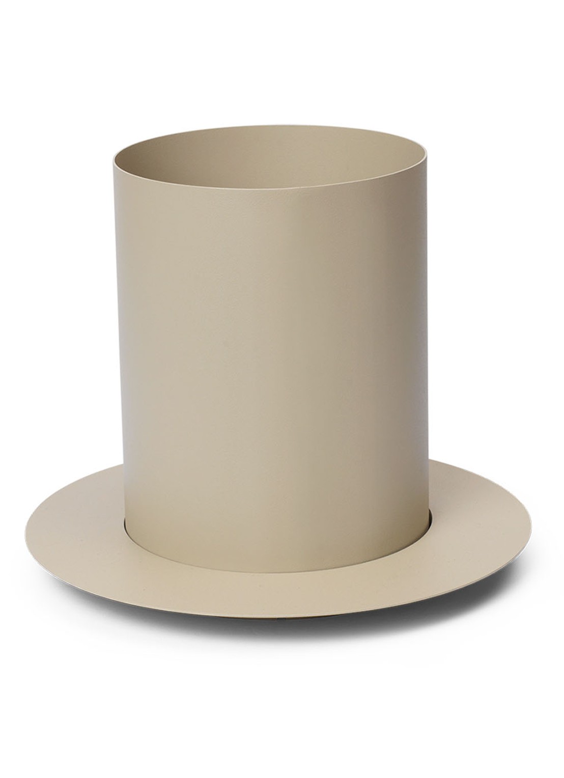 ferm LIVING Auran bloempot van ijzer voor binnen en buiten  Ø15 cm - voorkant beige