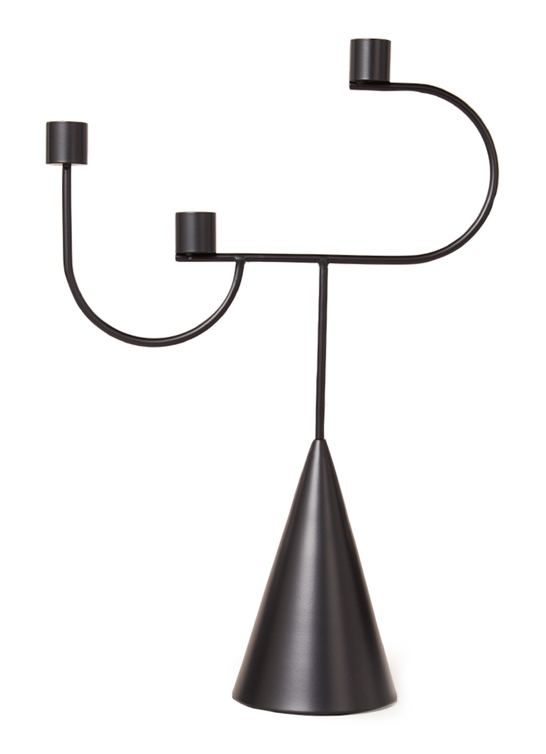 ferm LIVING Avant Candelabra 39 cm - voorkant zwart
