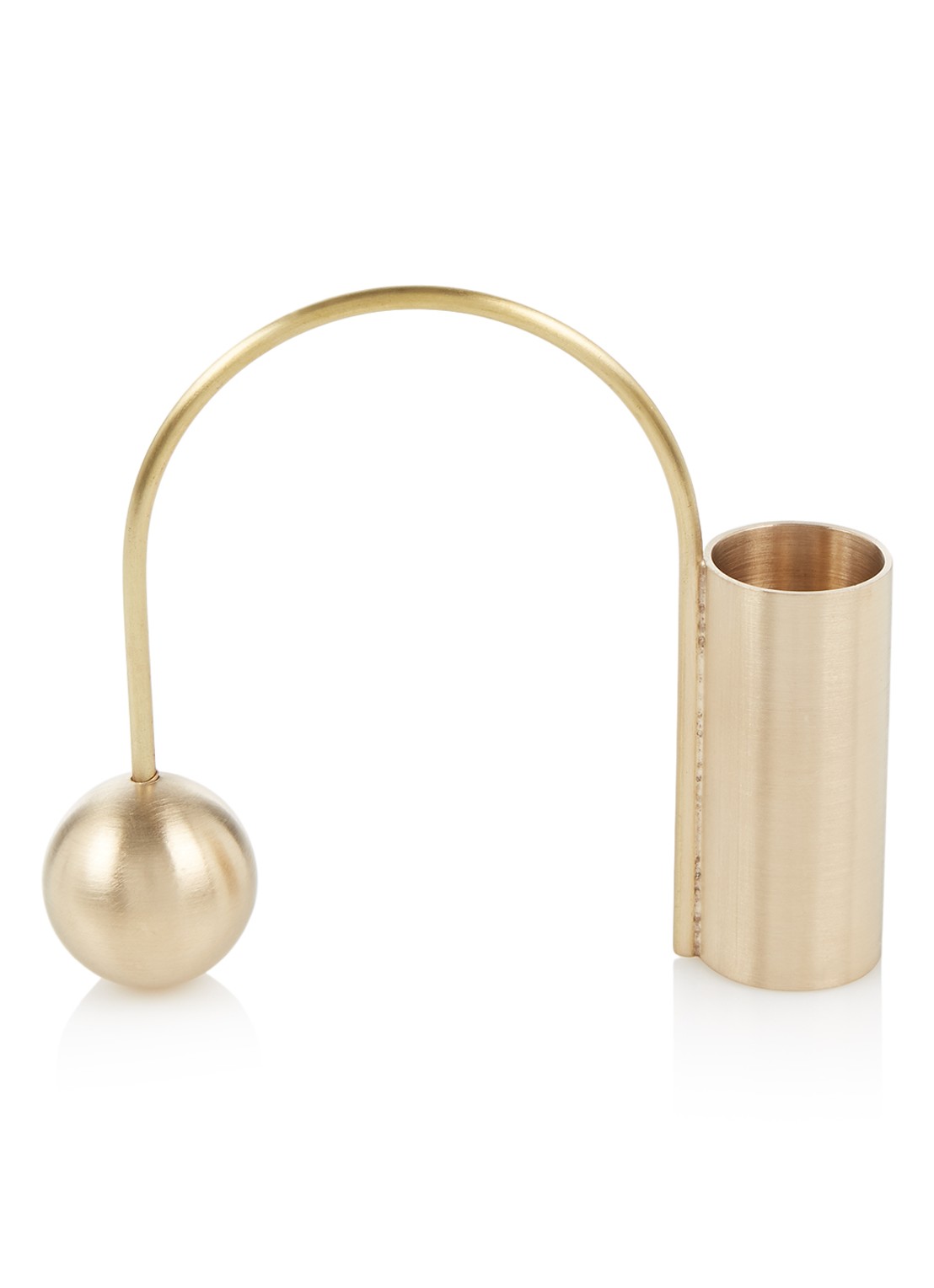 ferm LIVING Balance kandelaar 9 cm - voorkant goud