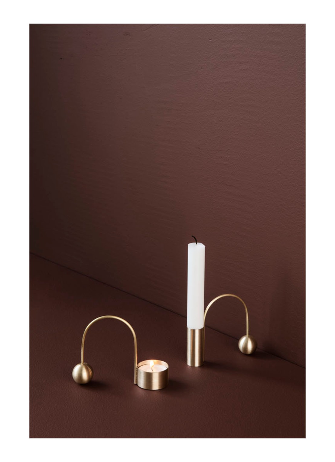 ferm LIVING Balance kandelaar 9 cm - voorkant 2 goud