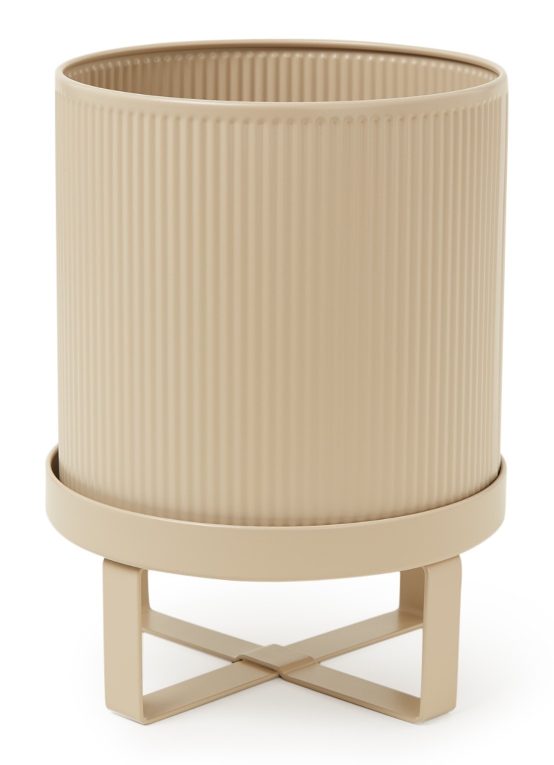 ferm LIVING Bau plantenbak van staal voor binnen - 24 cm  - voorkant zand
