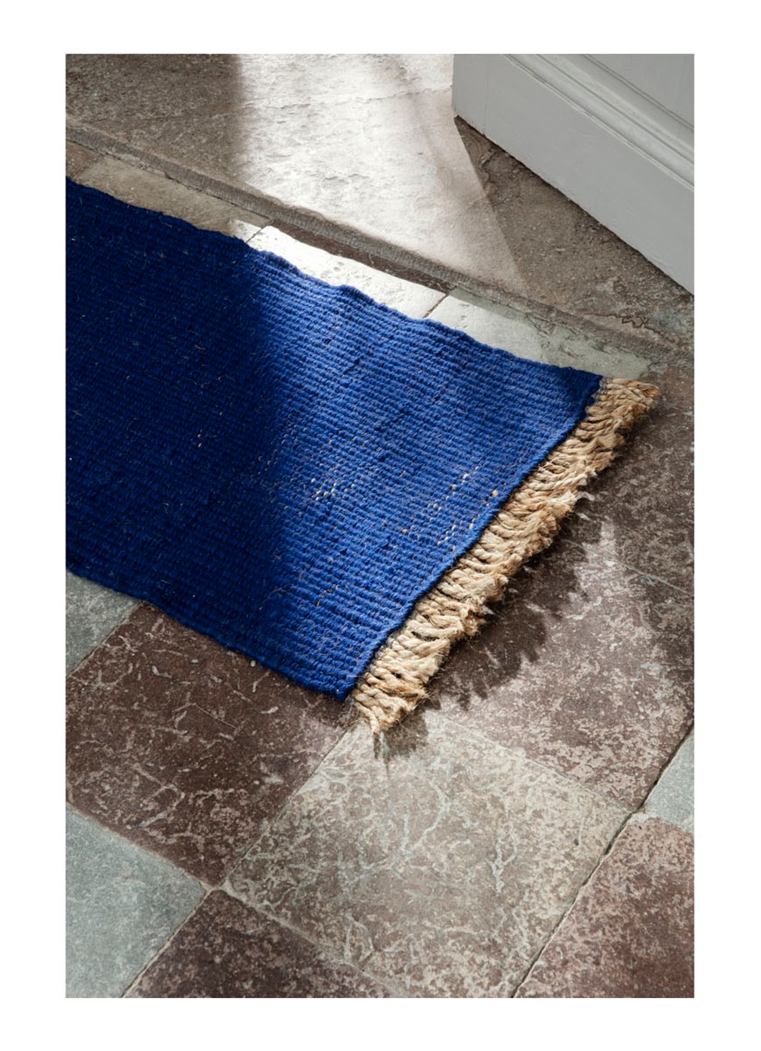 ferm LIVING Block deurmat 80 x 50 cm - voorkant 2 kobaltblauw