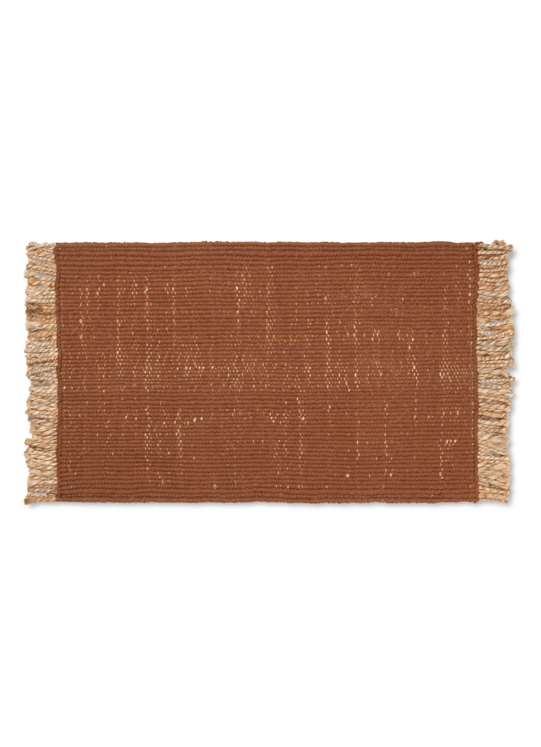 ferm LIVING Block deurmat 80 x 50 cm - voorkant oranjebruin
