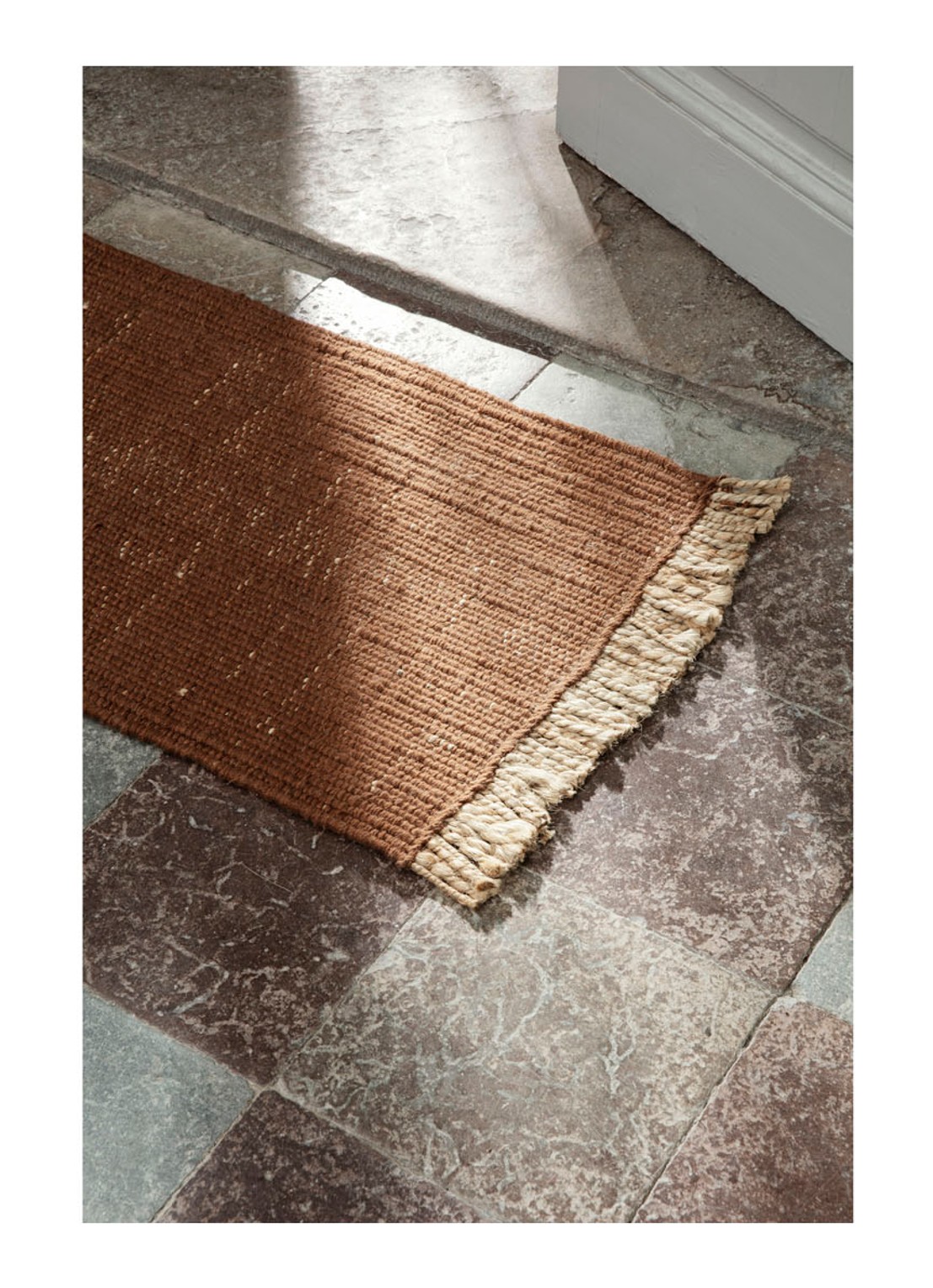 ferm LIVING Block deurmat 80 x 50 cm - voorkant 2 oranjebruin