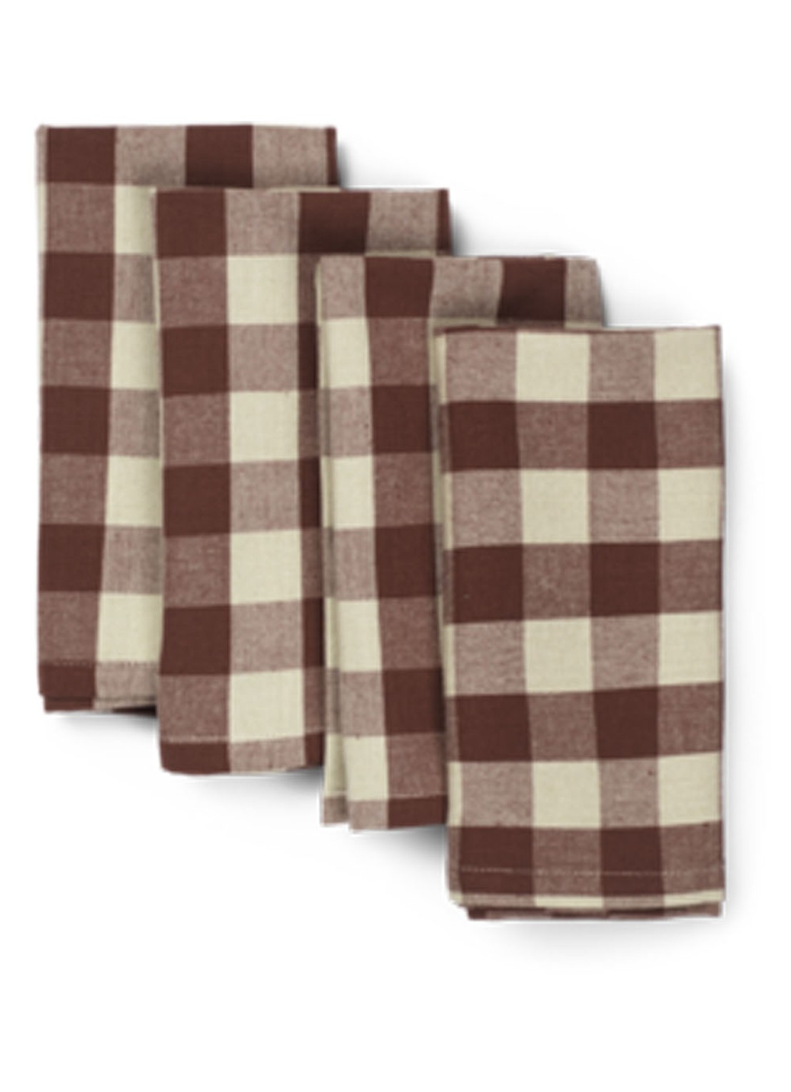 ferm LIVING Bothy servetten van  katoen 40 x 40 cm set van 4 - voorkant 2 roodbruin