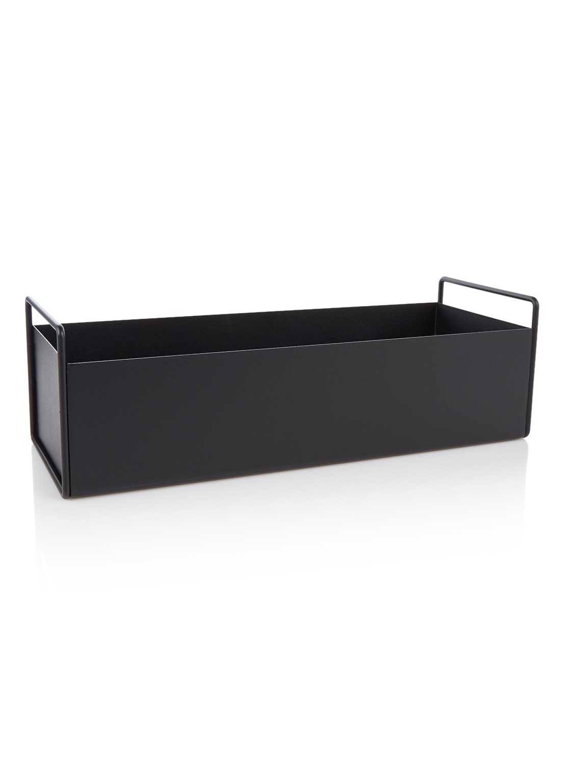 ferm LIVING Box plantenbak voor binnen - 45 cm - voorkant zwart