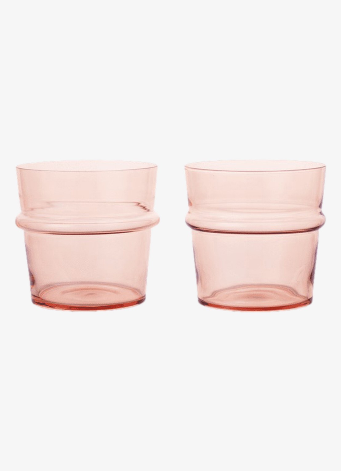 ferm LIVING Boya l drinkglas set van 2  - voorkant zalmroze
