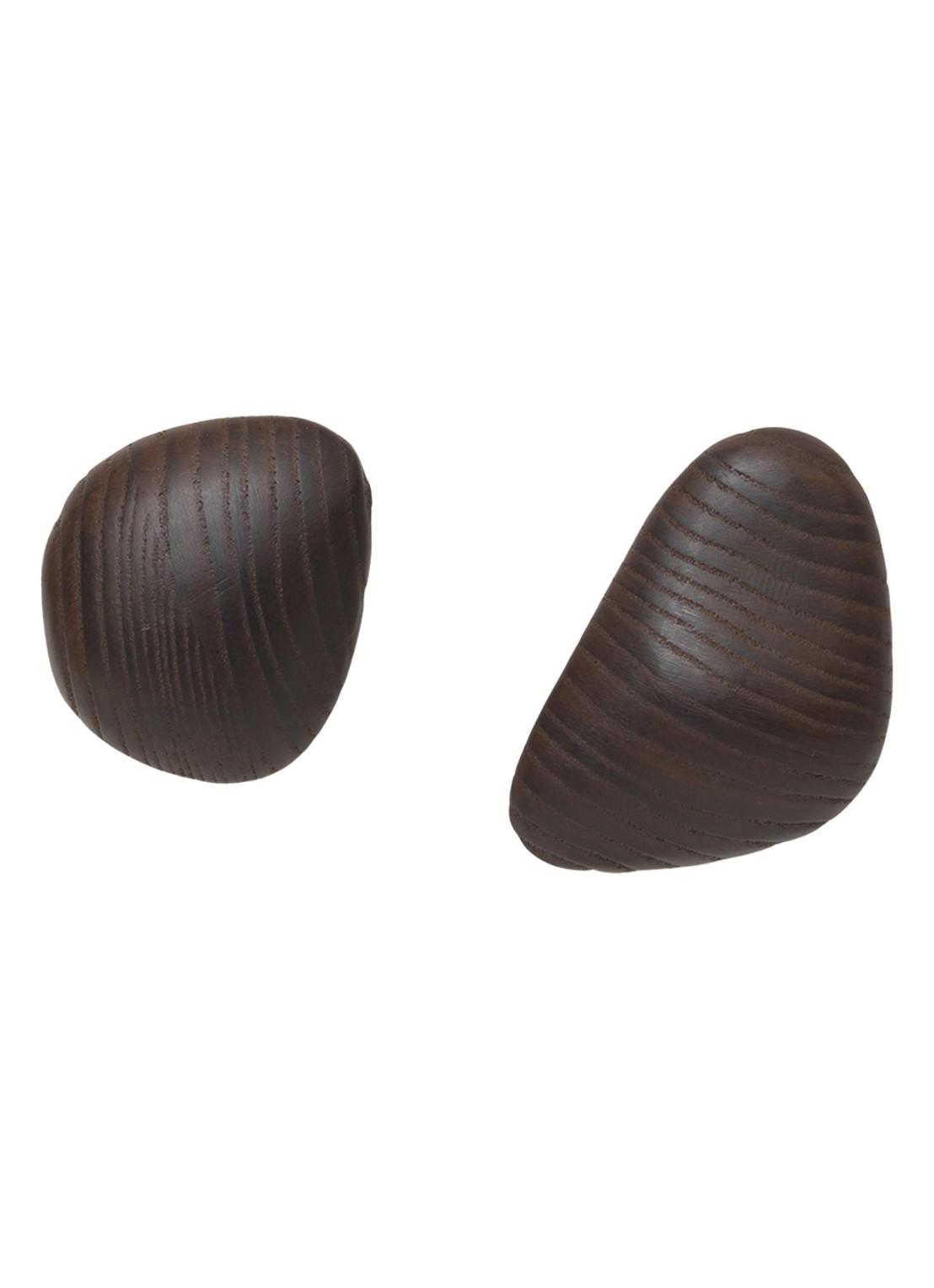 ferm LIVING Cairn haken set van 2  - voorkant donkerbruin