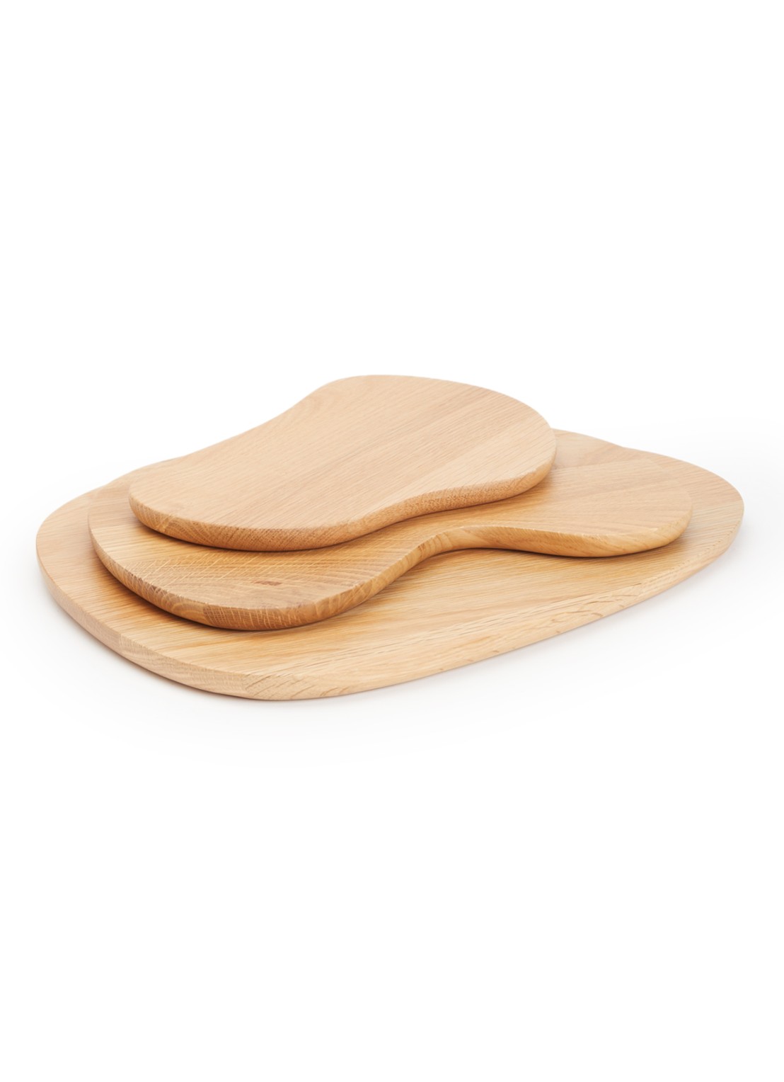 ferm LIVING Cairn snijplank van eikenhout set van 3 - voorkant beige