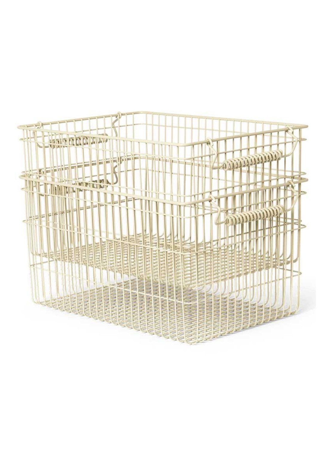 ferm LIVING Cala opbergmand set van 2  - voorkant beige