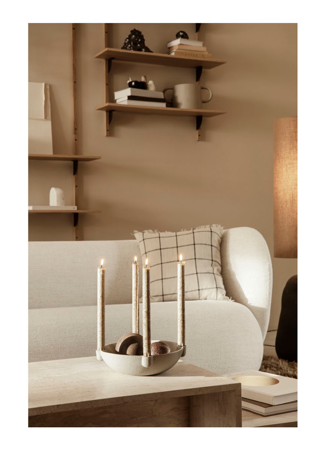 ferm LIVING Calm sierkussen 48 x 48 cm - voorkant 5 camel