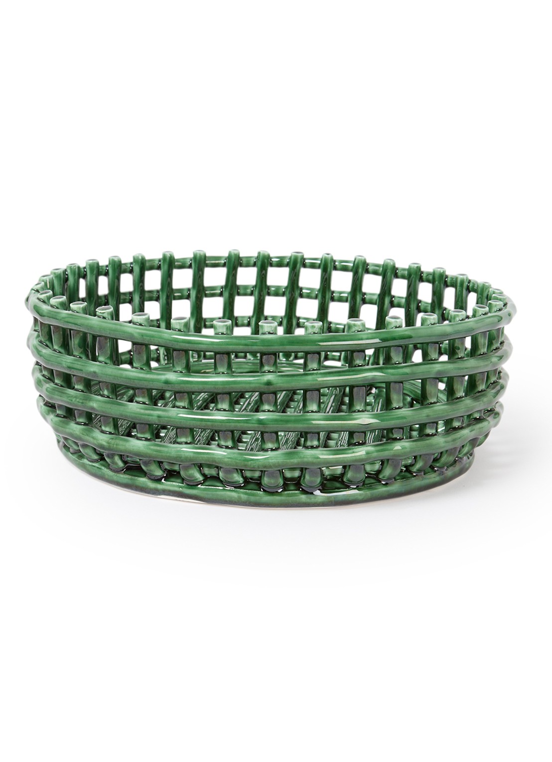 ferm LIVING Ceramic Centrepiece fruitschaal 29 cm - voorkant groen