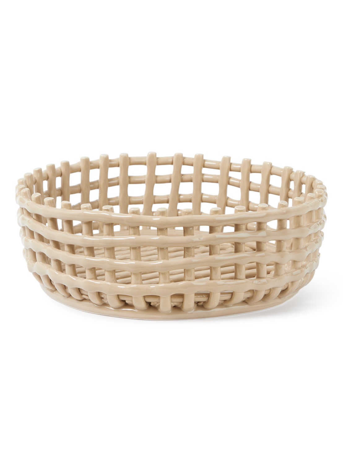 ferm LIVING Ceramic mand 29 cm - voorkant lichtbruin