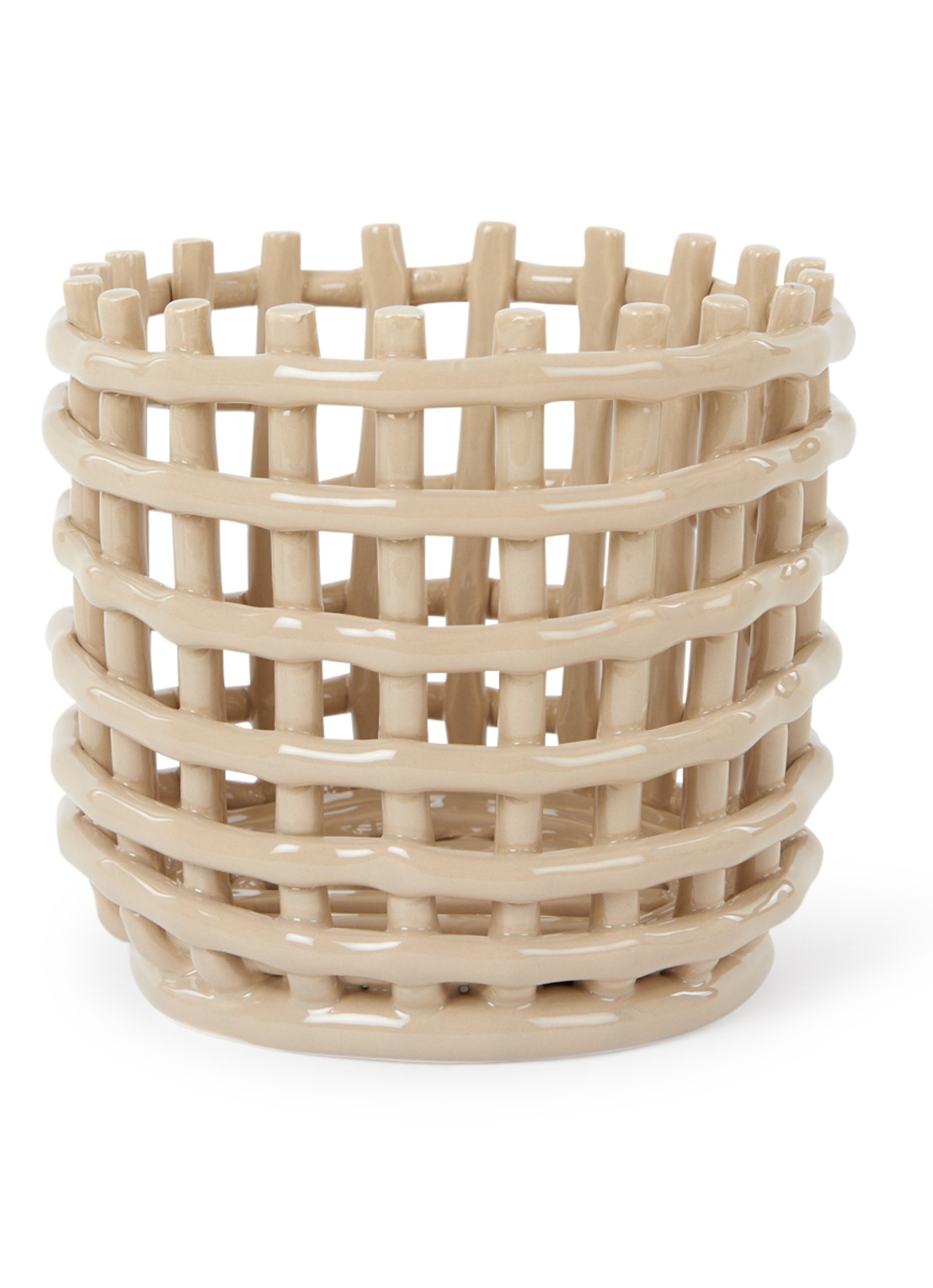 ferm LIVING Ceramic Small mand van keramiek  - voorkant 2 zand